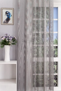 Menta-Szürke hálószerű fényáteresztő függöny egyedi méretre varrva