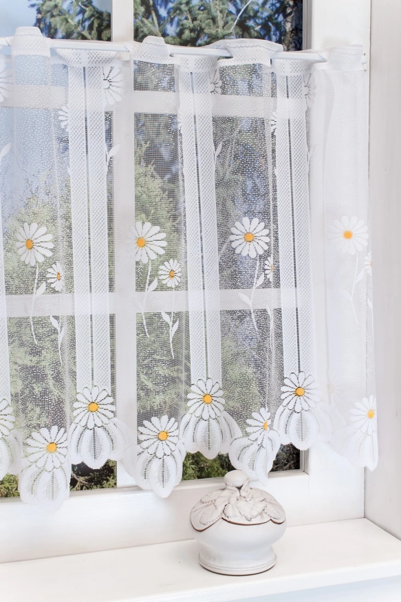 Margarétás jacqard vitrázs függöny 7001-80