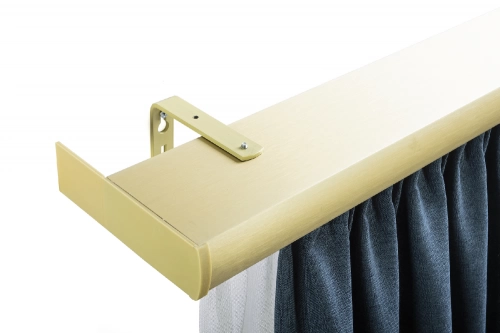 180 cm Decolino előlapos mennyezeti karnis, erős fémötvözetből, kétsoros, pezsgő színű