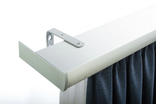 220 cm Decolino előlapos mennyezeti karnis, erős fémötvözetből, kétsoros, ezüst színű