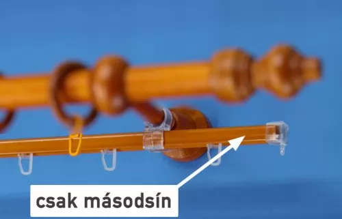 Másodsín kampókkal fa karnishoz, cseresznye, 210 cm