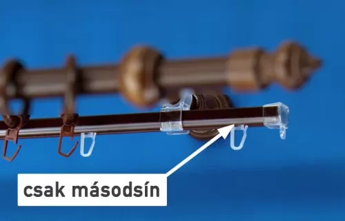 Másodsín kampókkal fa karnishoz, bronz, 210 cm