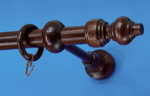 Pácolt tömörfa karnisszett, egysoros, wenge, 180 cm, átm. 28 mm