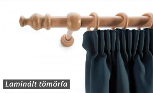 28mm laminált tömörfa karnisszett, natúr, 160 cm