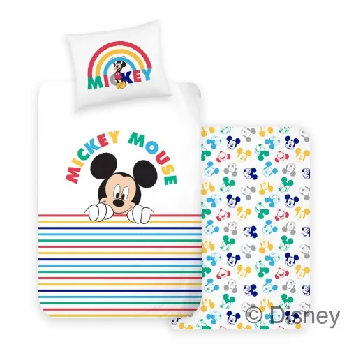 Disney: Mickey 2 részes, nyomott mintás 100% pamut ágyneműhuzat 90X130+40X50 cm méretben
