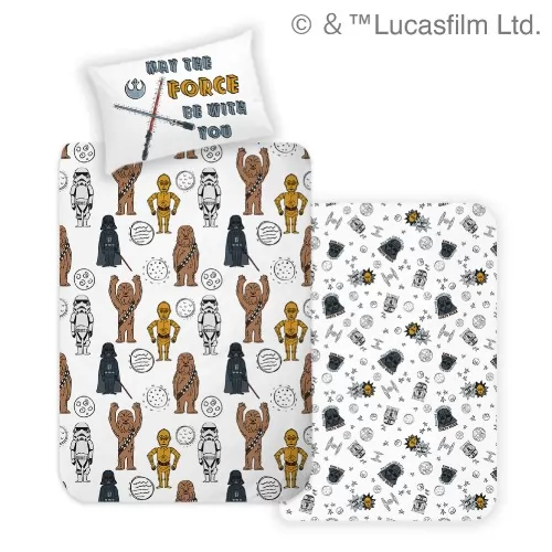 Disney: Star Wars/Csillagok háborúja 2 részes, nyomott mintás 100% pamut ágyneműhuzat 140x200+50x70 cm méretben