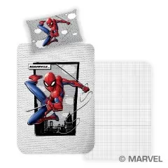 Marvel: Sipderman/Pókember 2 részes, nyomott mintás 100% pamut ágyneműhuzat 140x200+50x70 cm méretben