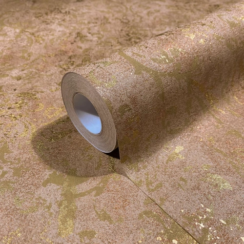 Barna és arany színű neobarokk mintás vlies tapéta, Marburg, City Glow, 34295