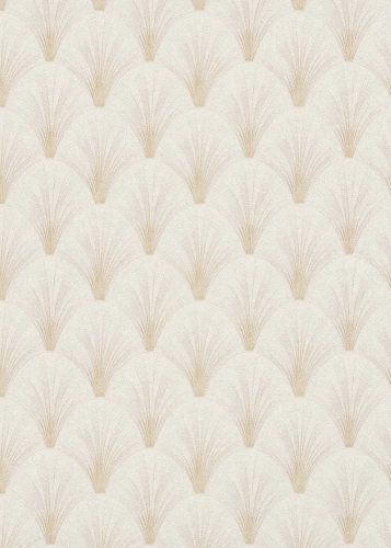 Bézs-krém színű legyezőmintás Vlies-vinyl tapéta, Erismann Elle Decoration 4, 10451-14
