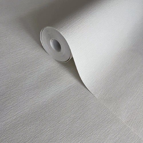 Világosszürke színű textilhatású Grandeco papír-habtapéta uni 2026 A48906