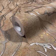  Bronz, fényes hatású hullám mintás mosható vlies tapéta, Marburg, City Glow, 34255