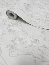 Szürke vadvirágos papírtapéta, Rasch 201468