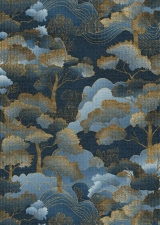 Kék-arany színű famintás Vlies-vinyl tapéta, Erismann Elle Decoration 4, 10448-08