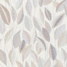 Tört fehér alapon szürke levélmintás Vlies tapéta, Gentle 10431-31