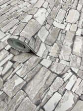 Szürke, kőmintás vlies tapéta, Rasch 859119